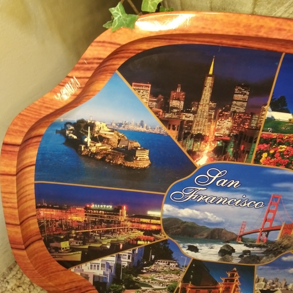 Vintage San Francisco Landmarks Large Metal Souvenir Bar Tray - Picture 2 of 11